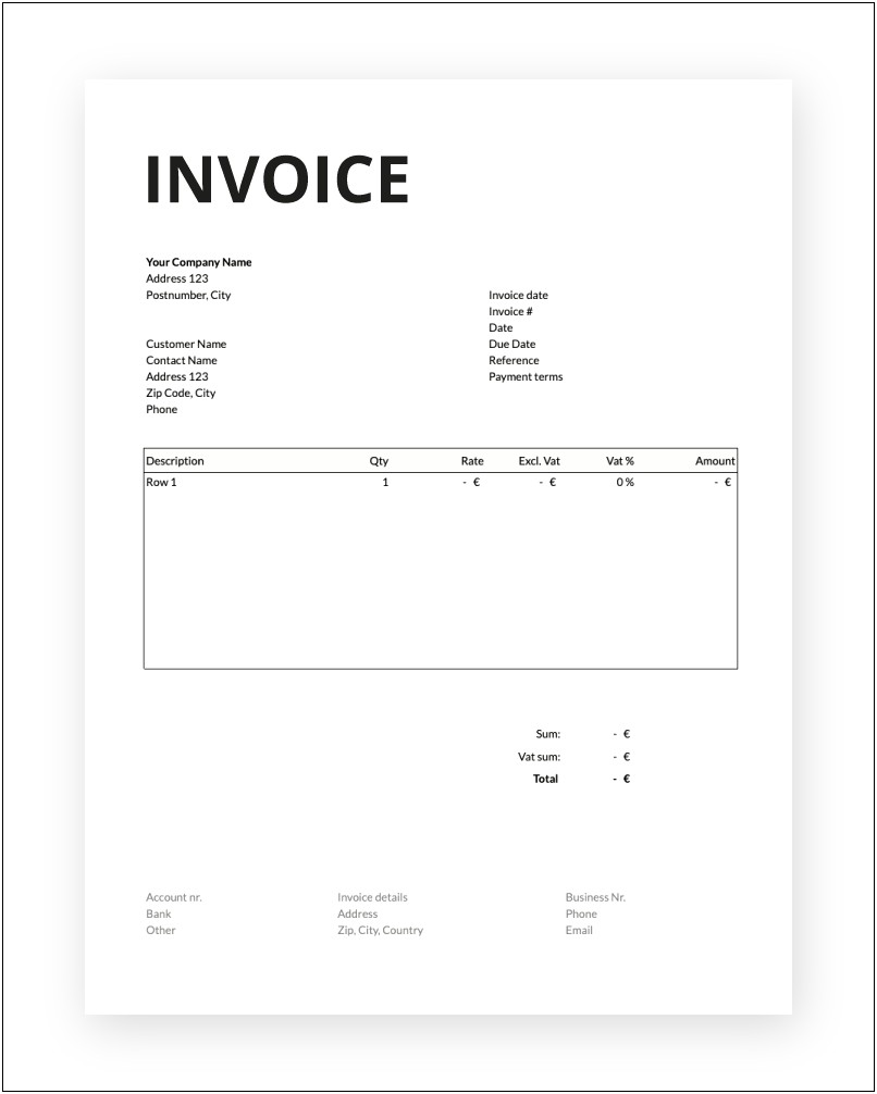 Download Computer Consulting Invoice Template Excel