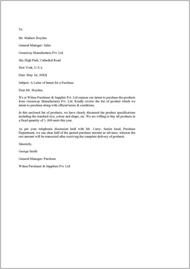 Download Intent To Purchase Real Estate Letter Templates