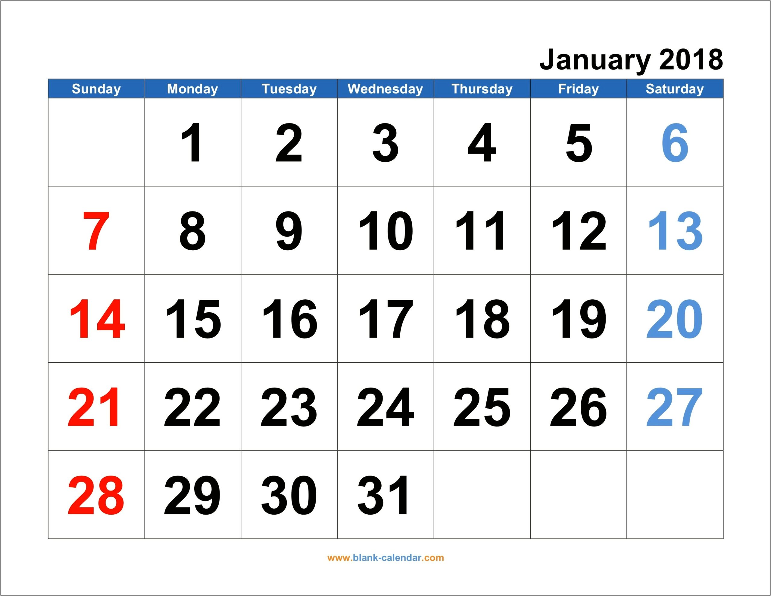 Download Microsoft Word Calendar Template 2018