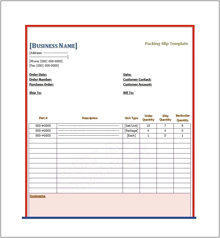Download Packing Slip Template For Word