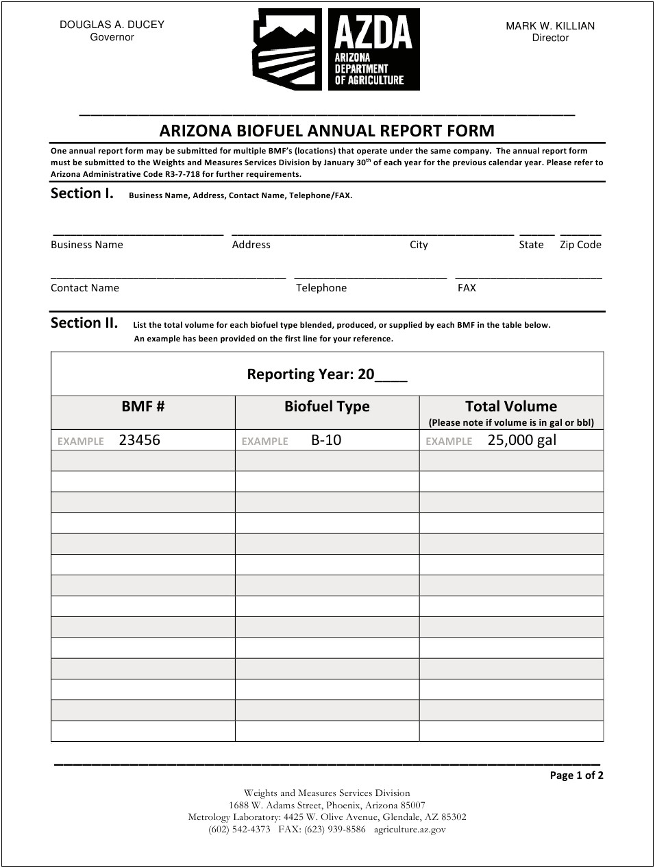 Download Pdf Arizona Annual Report Template
