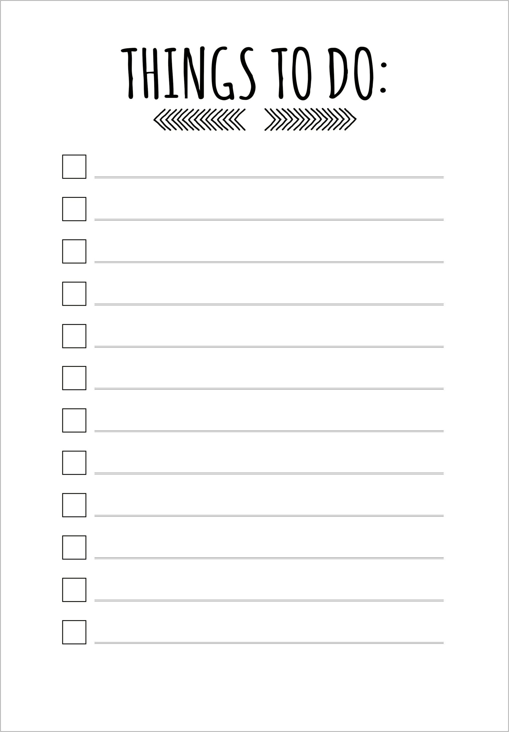 Download To Do List Template Word