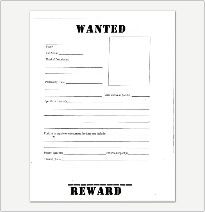 Download Wanted Poster Template Microsoft Word