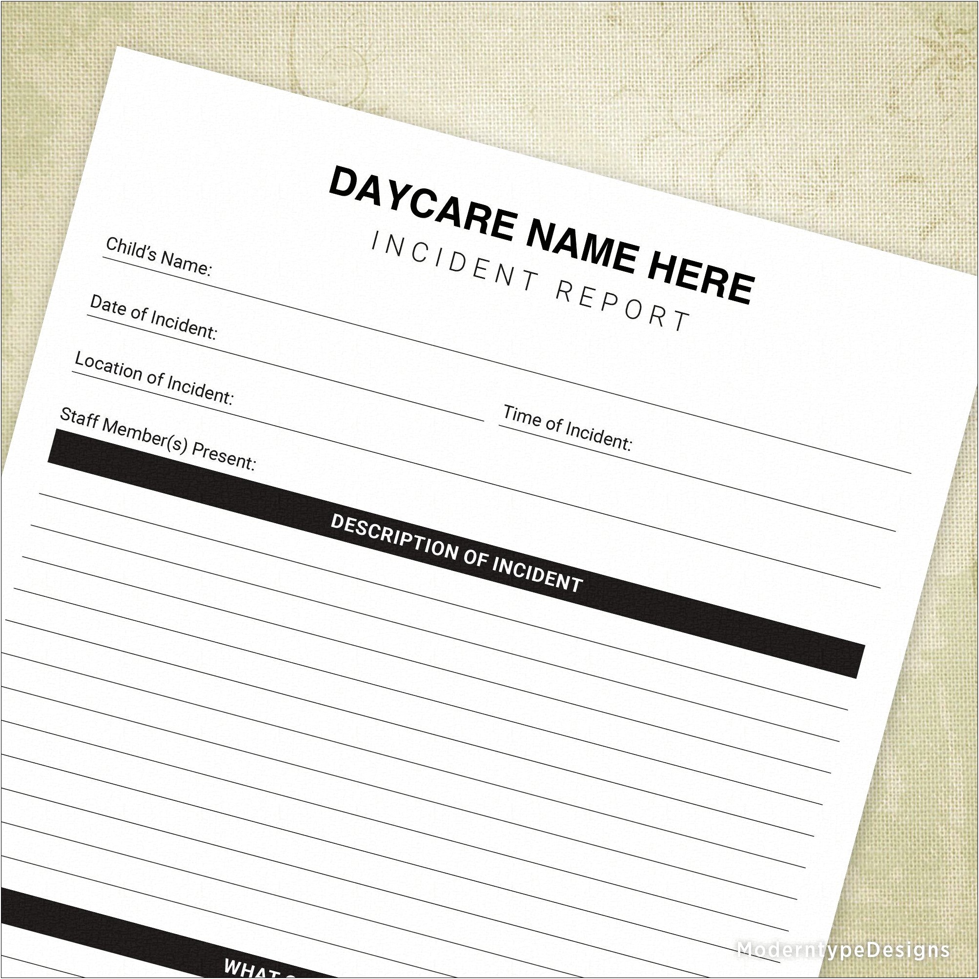 Downloadable Incident Report Form Template Word