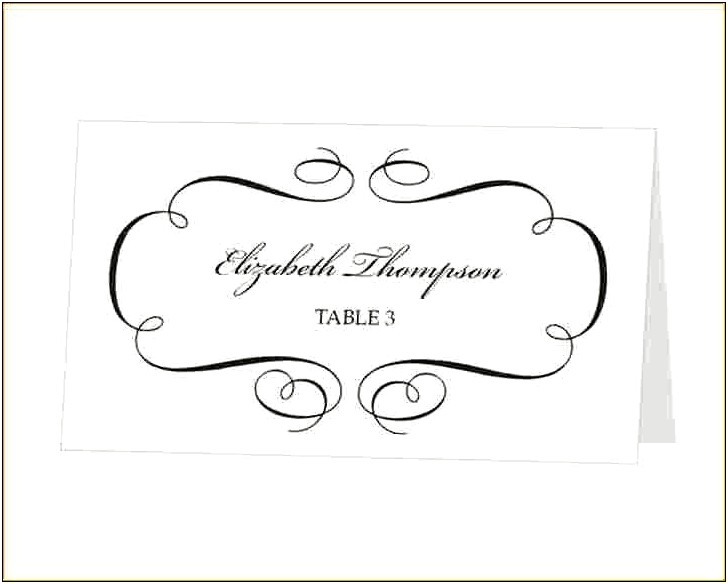 Downloadable Word Document Place Card Template