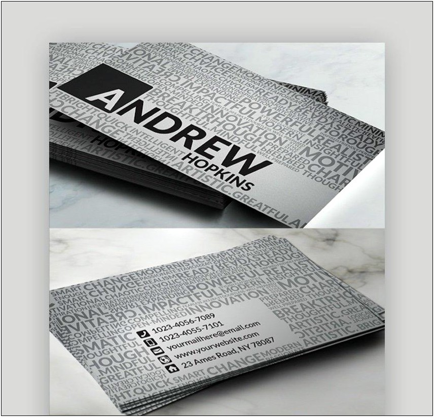 Dumbell Word Template For Business Cards