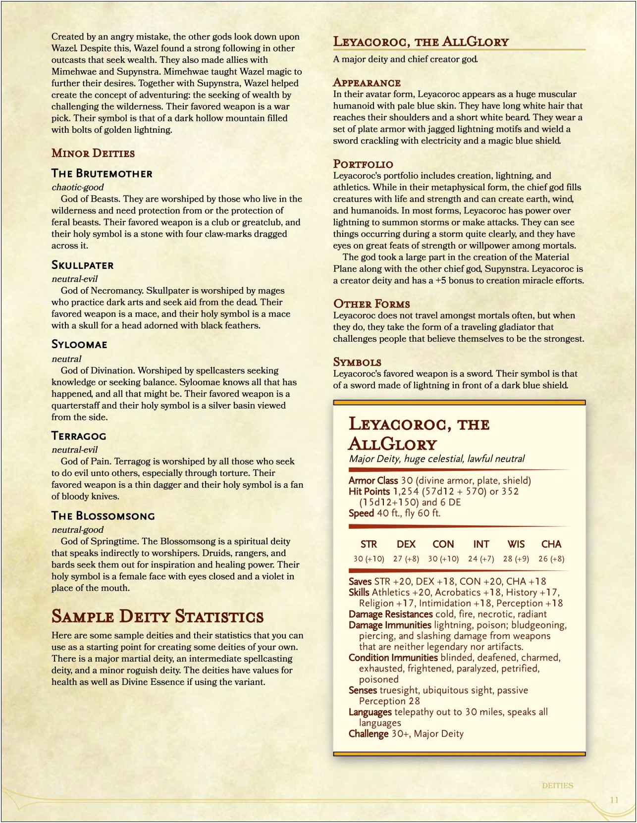 Dungeons And Dragons Pantheon Ms Word Template
