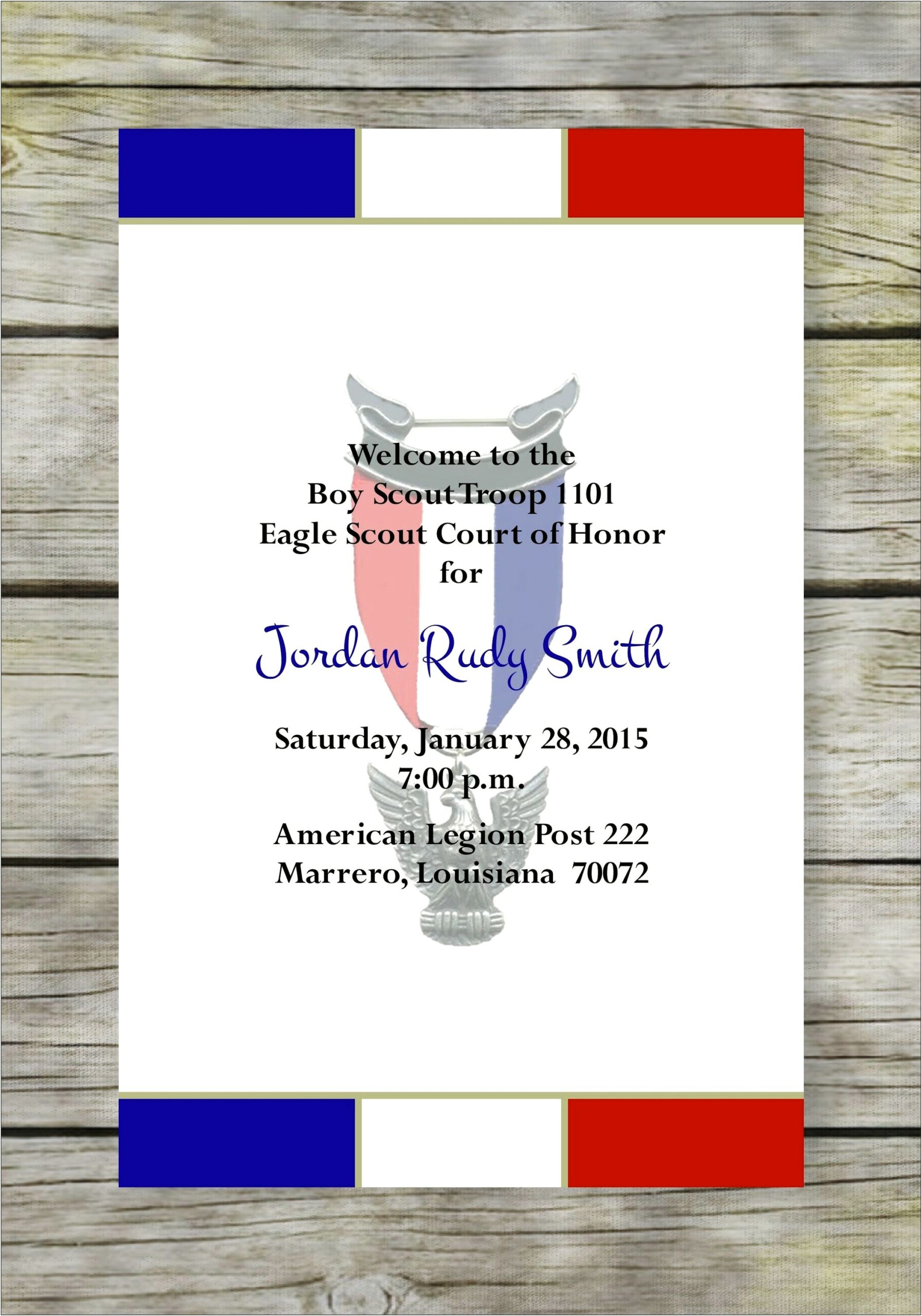Eagle Court Of Honor Program Word Template