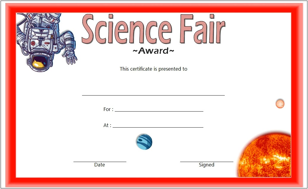 Earth Science Certificate Templates For Word