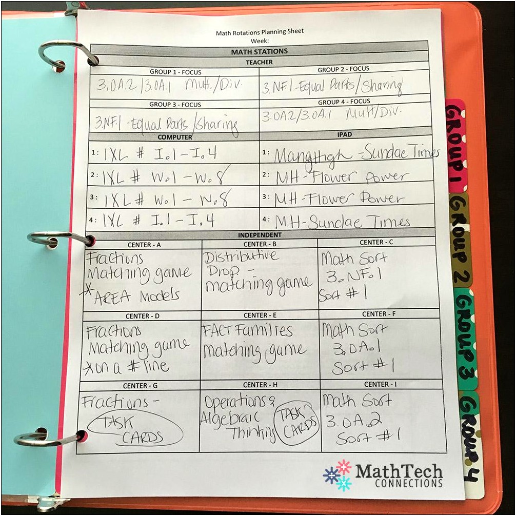 Elementary Lesson Plan Math Template In Word