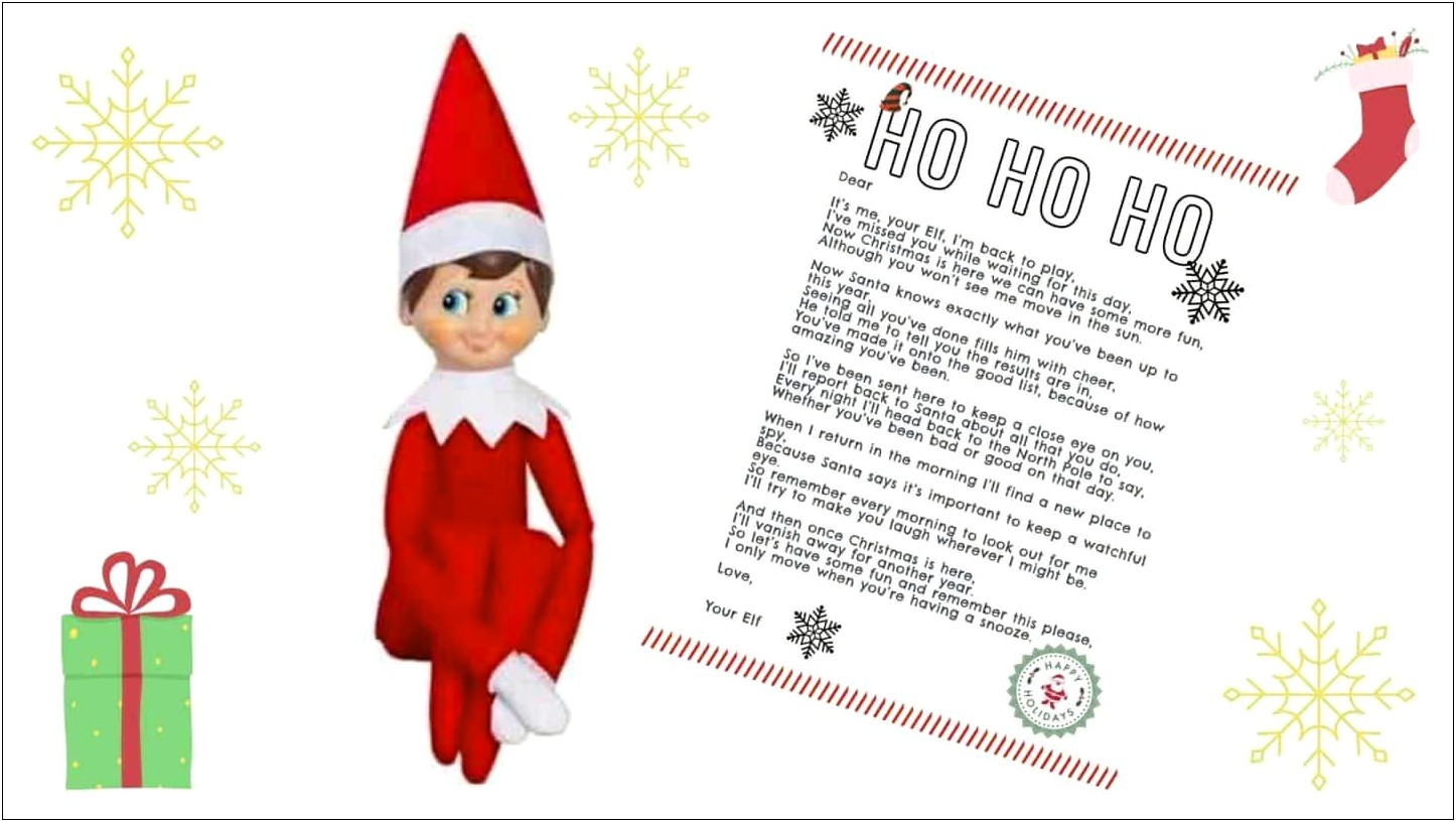 Elf On The Shelf Letter Template Download Uk