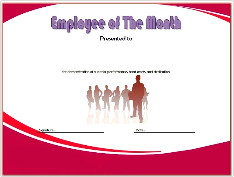 Employee Of The Month Template For Word