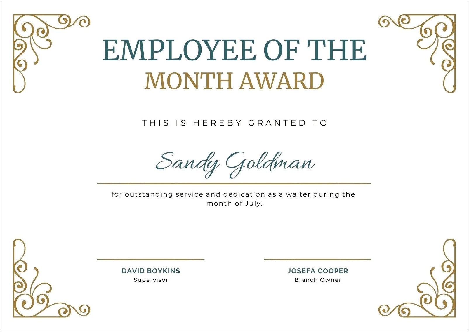 Employee Of The Month Templates For Word