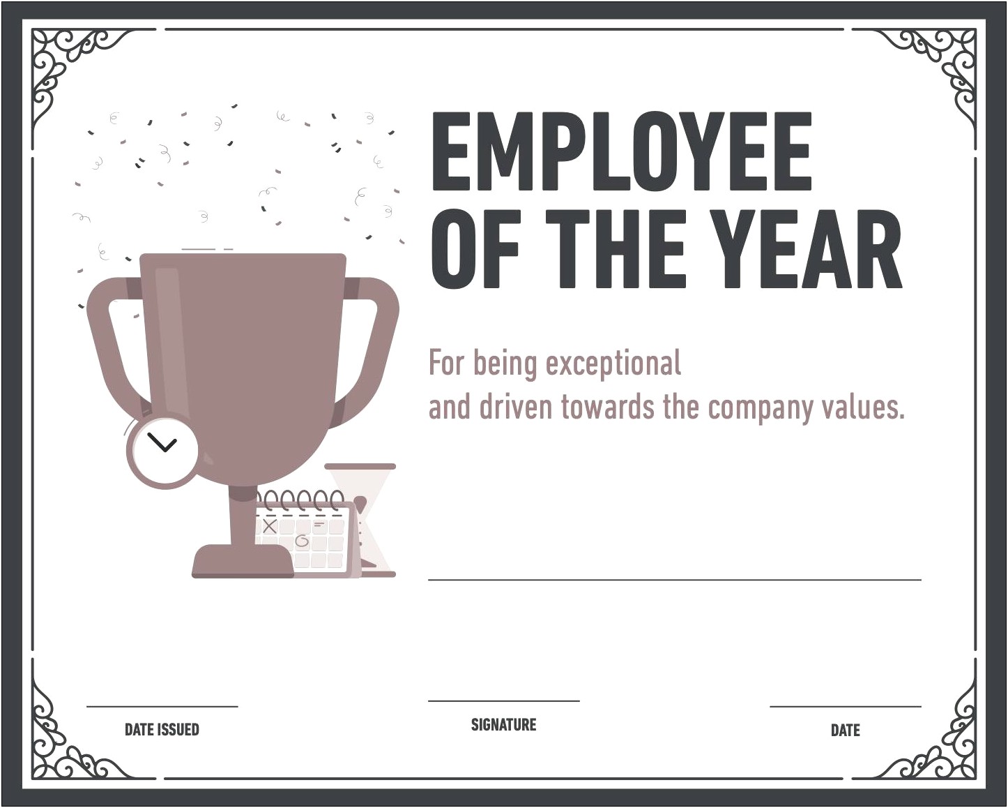 Employee Of The Quarter Certificate Template Word