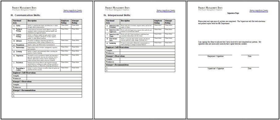 Engineering Employee Performance Review Template Word