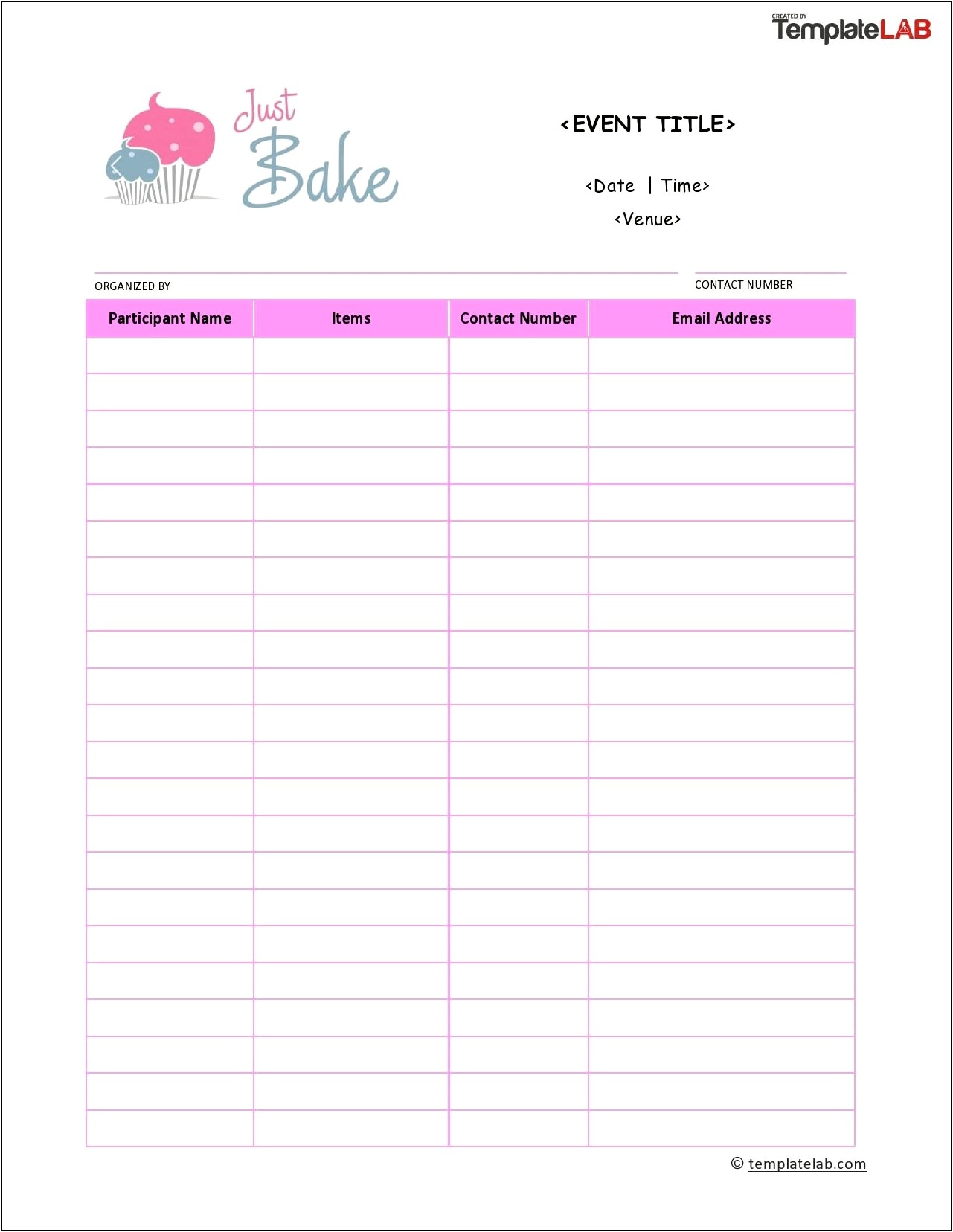 Event Sign In Sheet Template Microsoft Word