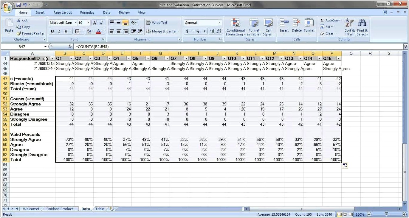 Excel Survey Data Analysis Template Download