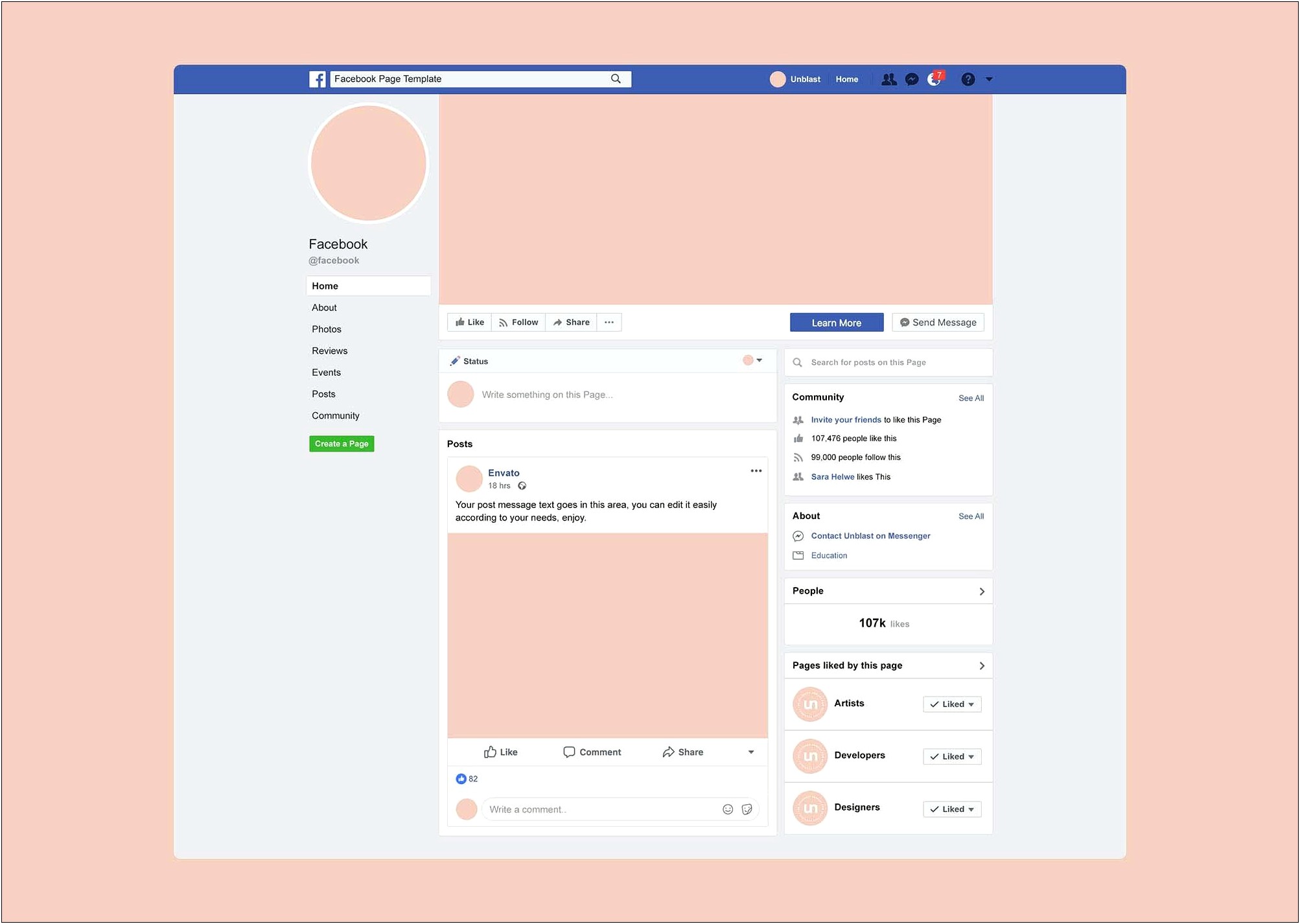 Fake Facebook Page Template Microsoft Word