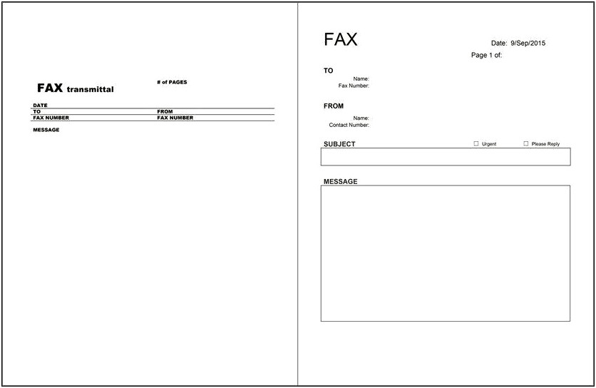 Fax Cover Letters Templates Microsoft Word