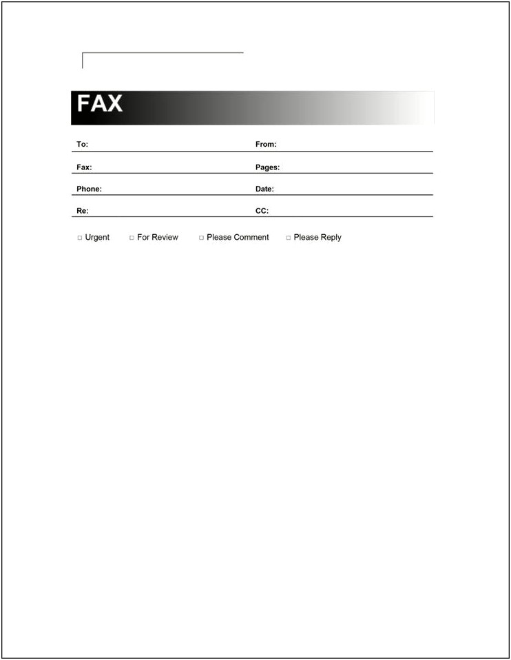 Fax Cover Sheet Microsoft Word Template