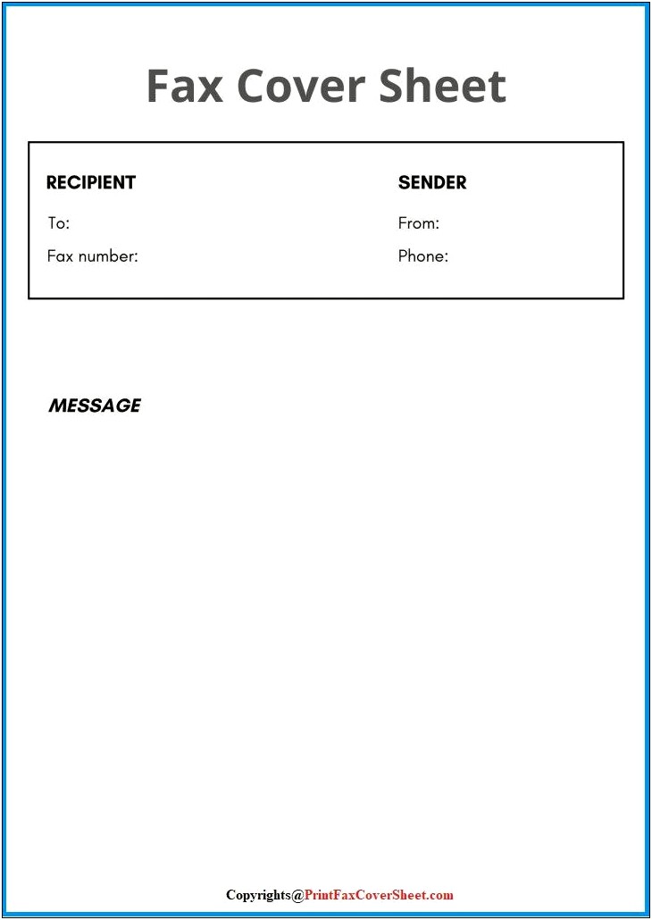 Fax Cover Sheet Template Word Pdf