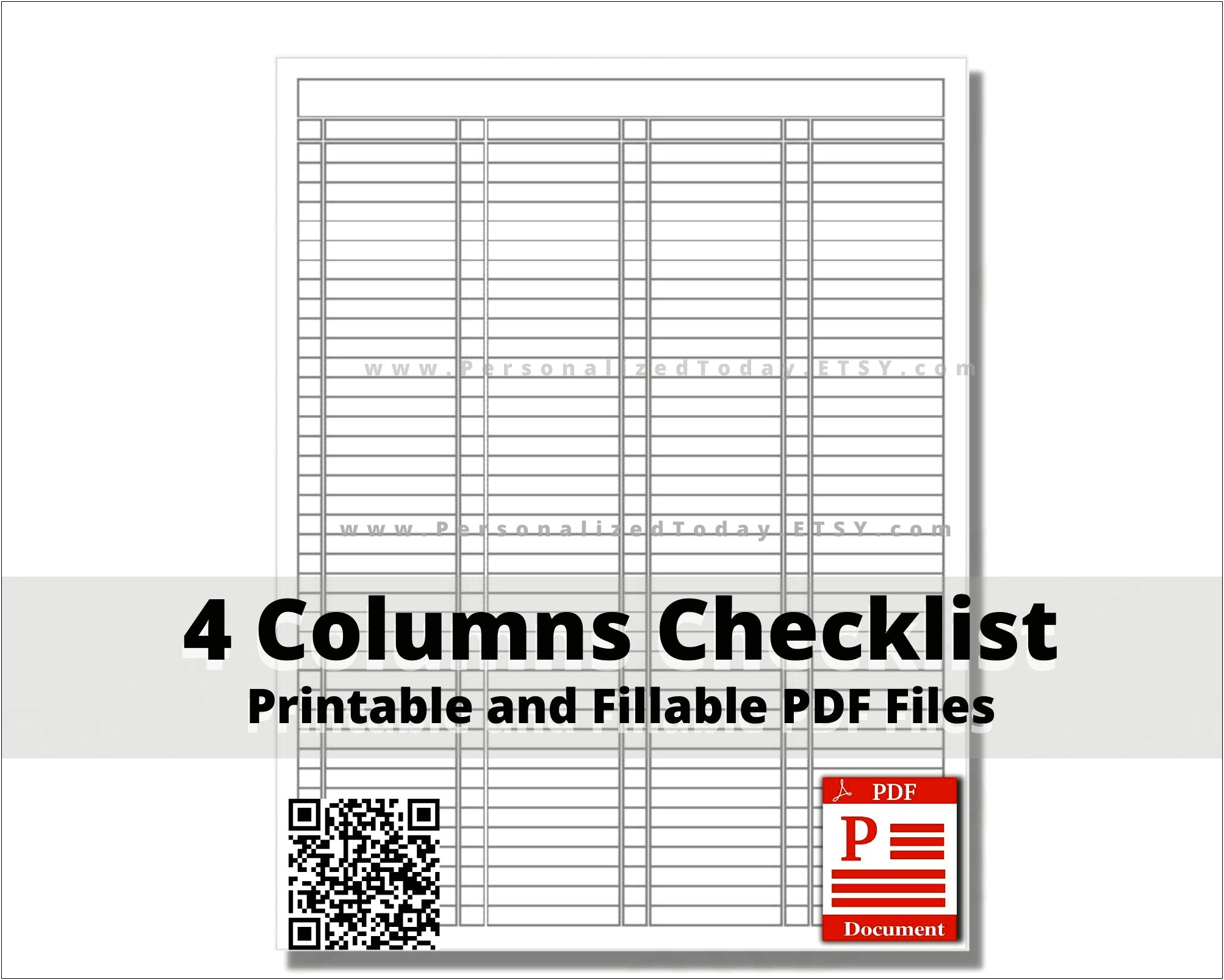 Fillable 4 Column Template For Word