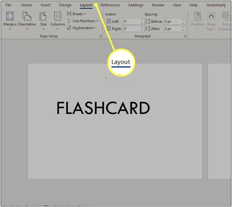 Flash Card Template For Word Index Cards