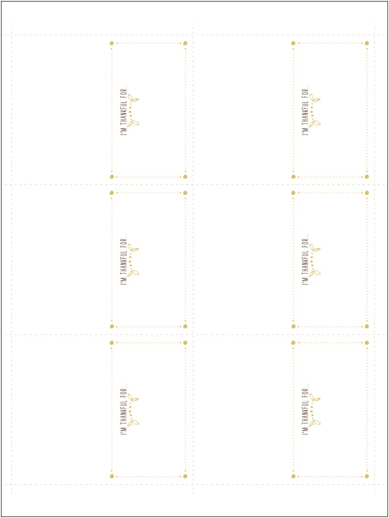 Fold Over Place Card Template Word