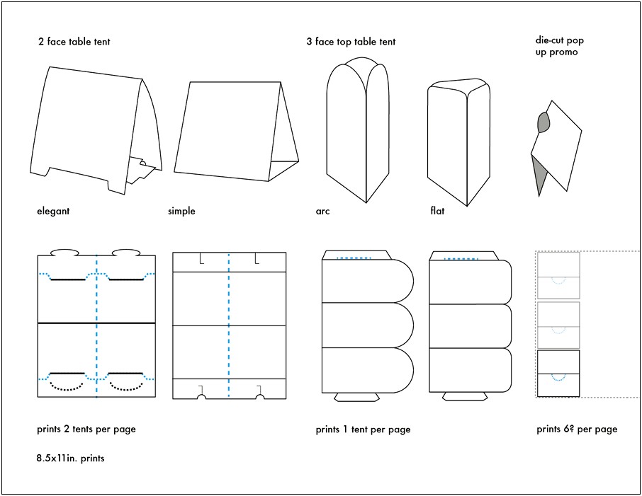 Folding Table Tent Template Word One Per Page