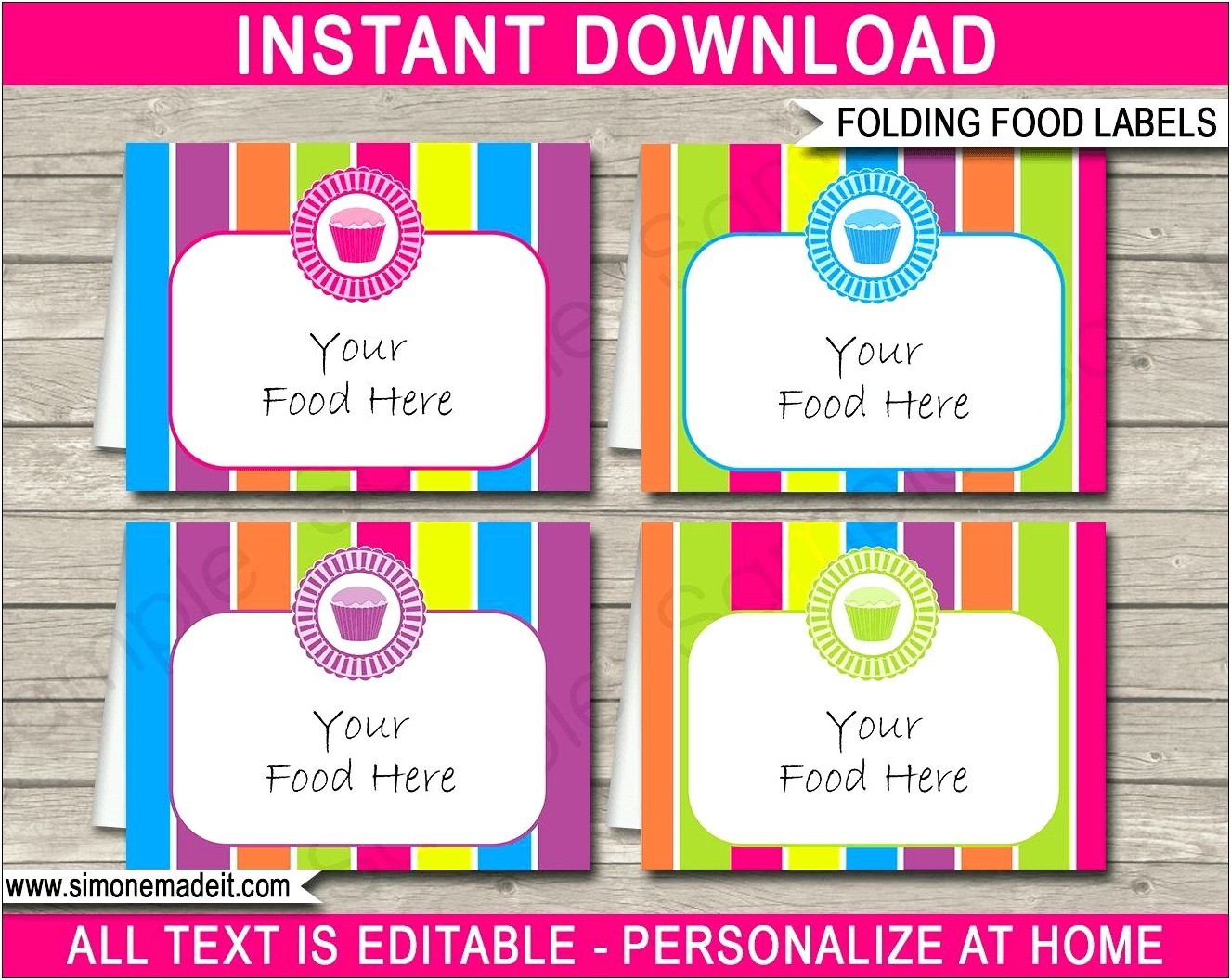 Food Label Word Templates For Party