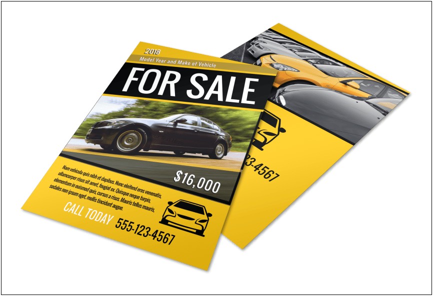 For Sale Car Sign Template Download