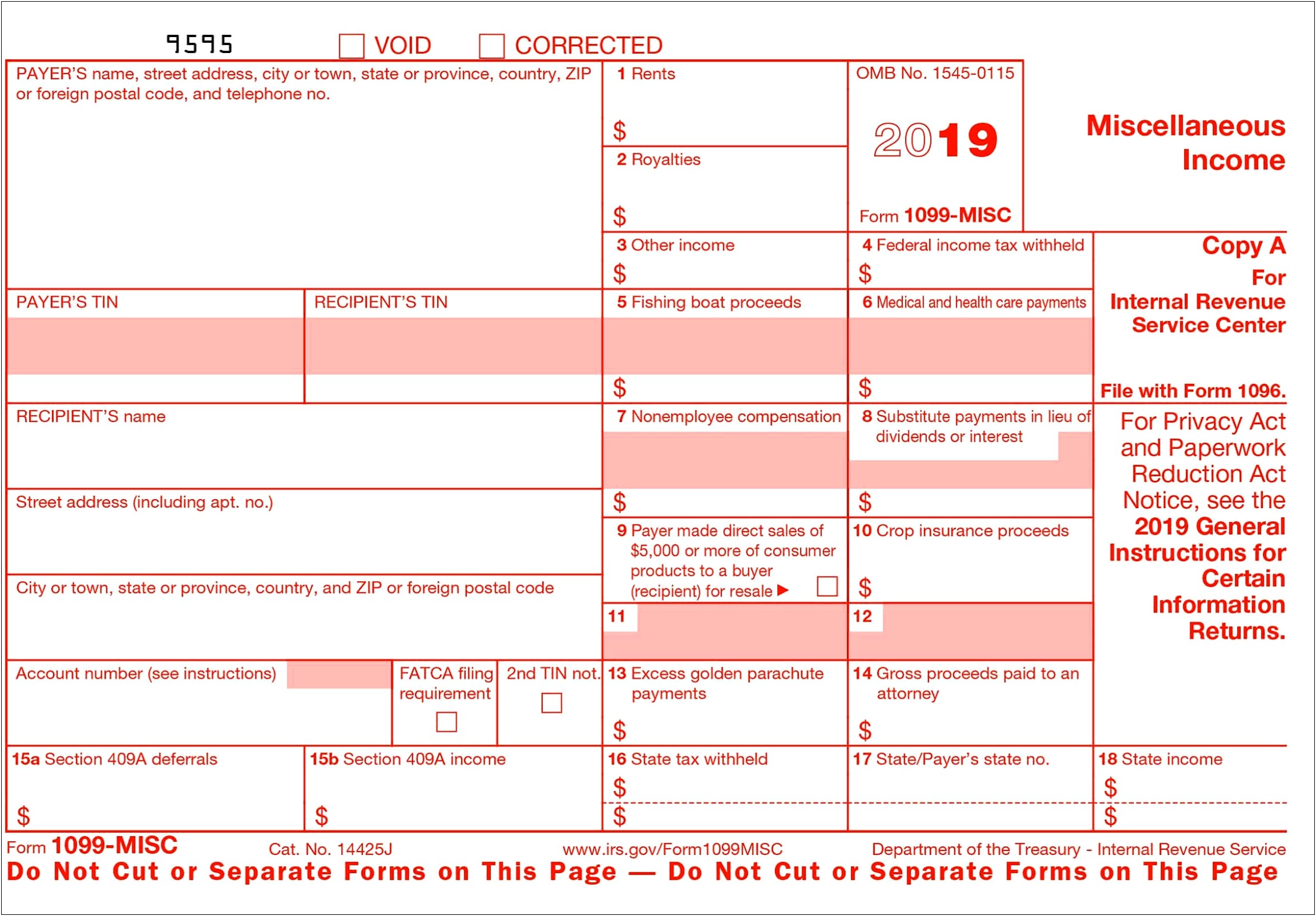 Form 1099 Misc 2012 Template Word