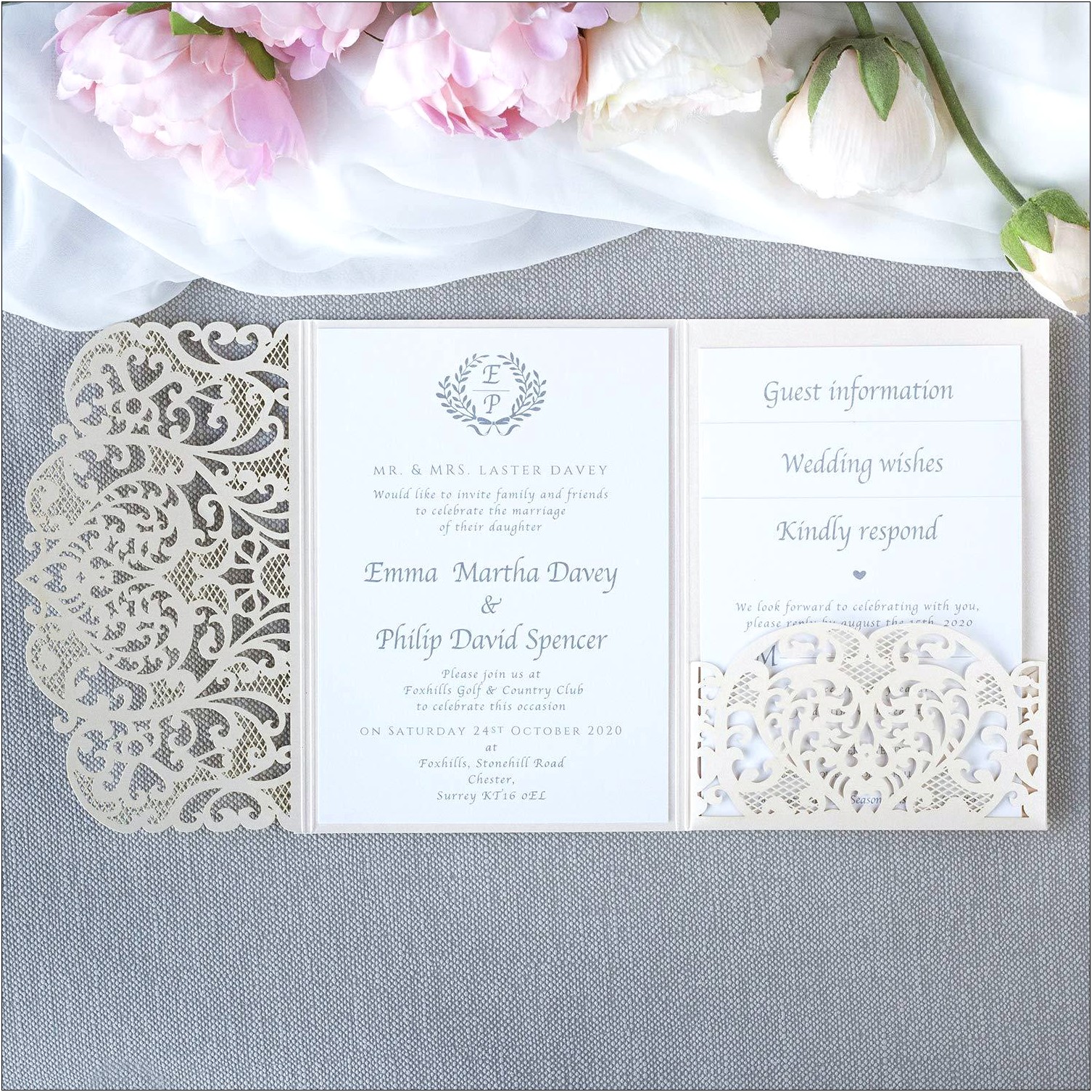 Formal Wedding Invitation For Someone Out The Country