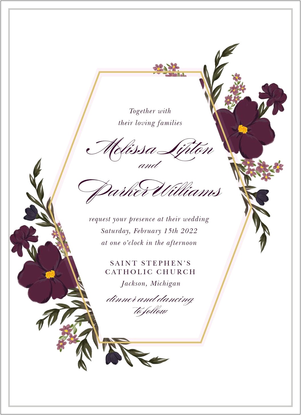 Frame To Frame Wedding Invitation Card