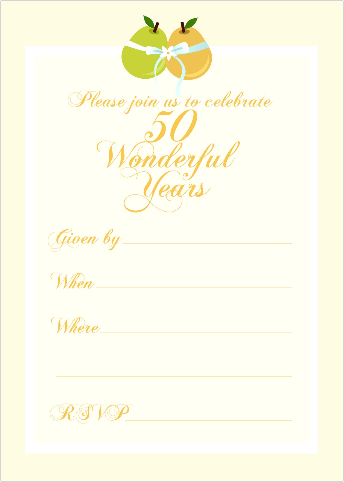 Free 50th Wedding Anniversary Invitations Printable