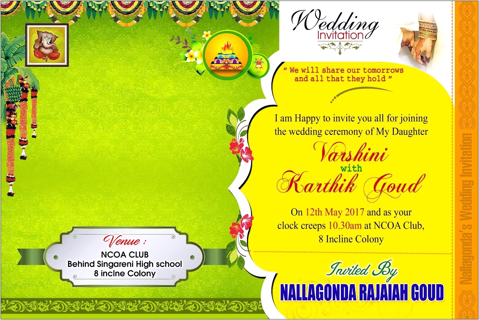 Free Digital Indian Wedding Invitation Card