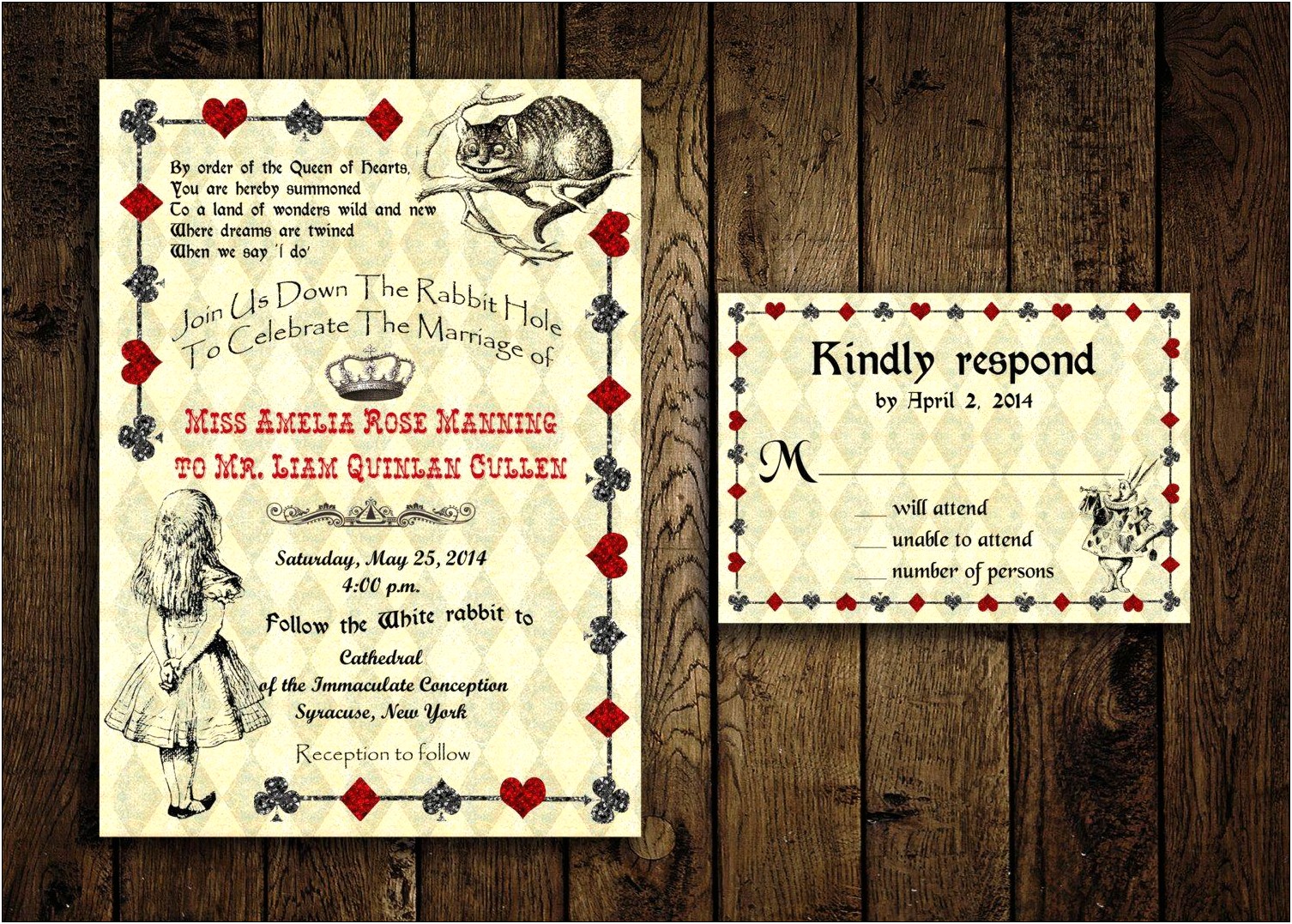 Free Printable Alice In Wonderland Wedding Invitations