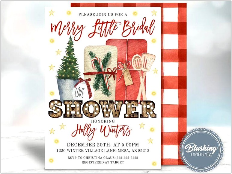 Free Printable Christmas Wedding Shower Invitations