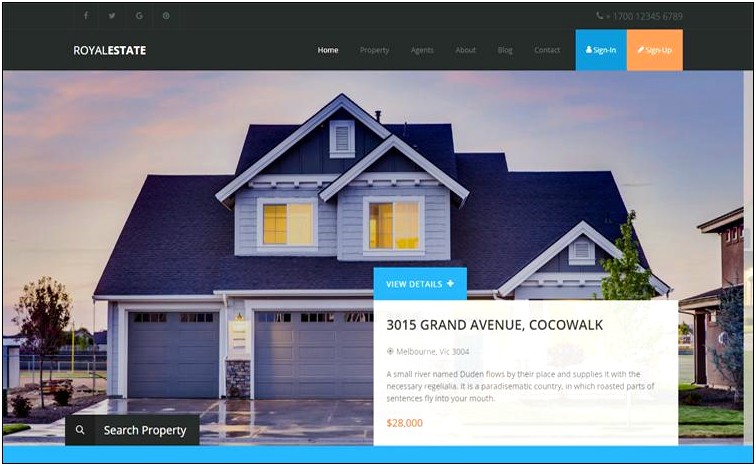 Free Responsive Real Estate Template Download