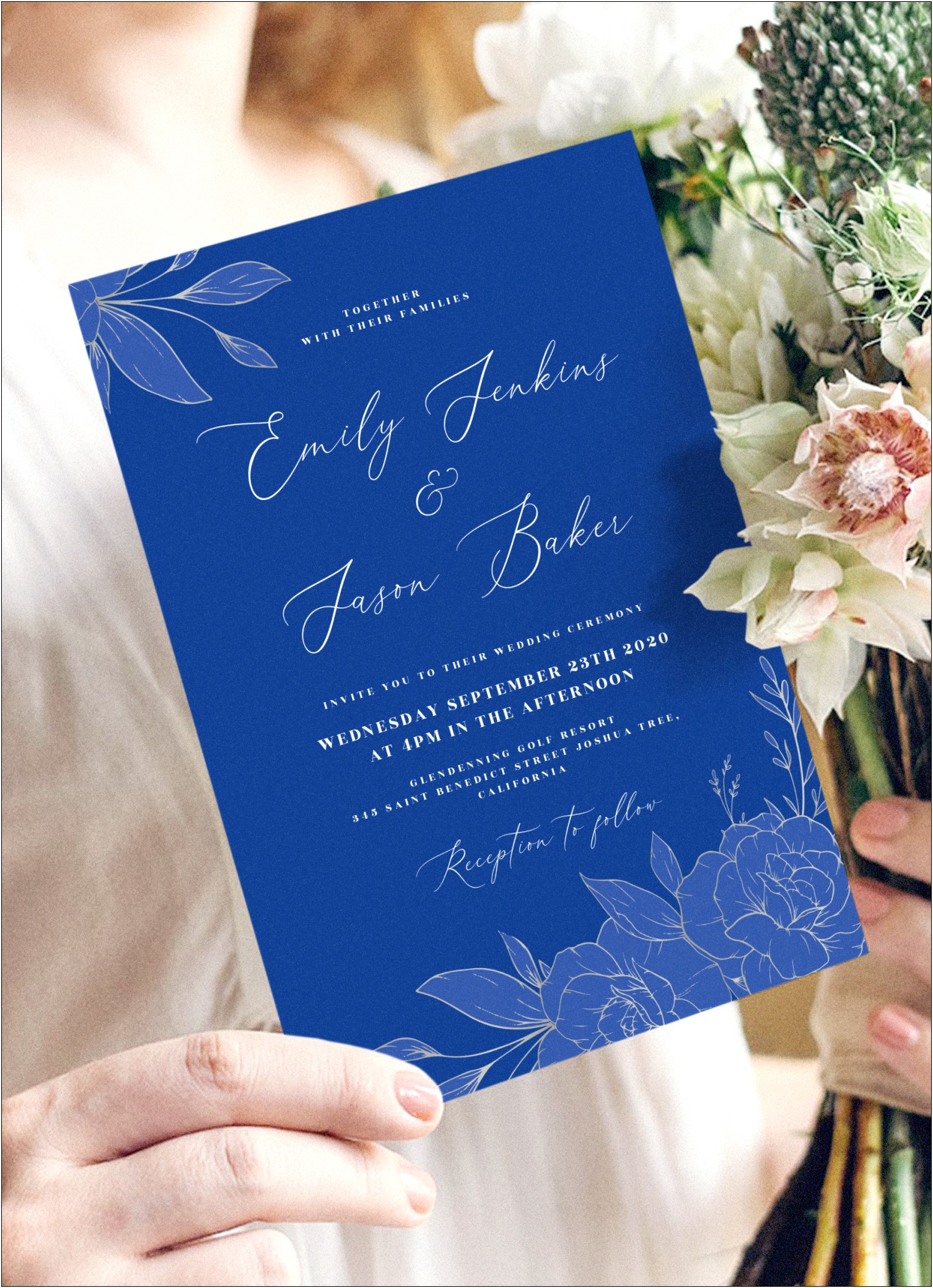 Free Royal Blue Wedding Invitation Designs