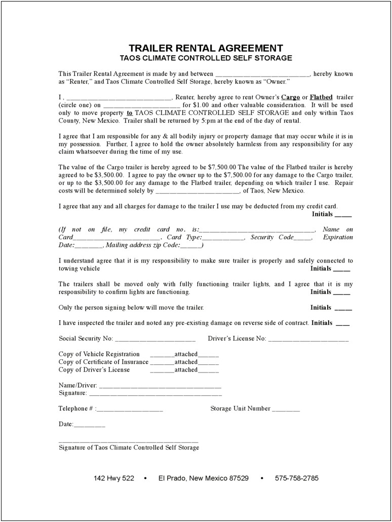 Free Semi Lease Agreement Template Word