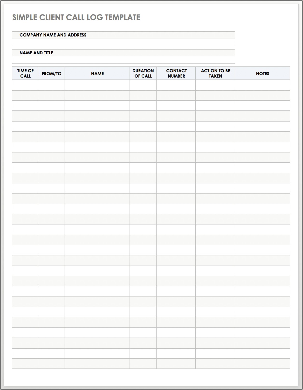 Free Sign Out Sheet Template Word