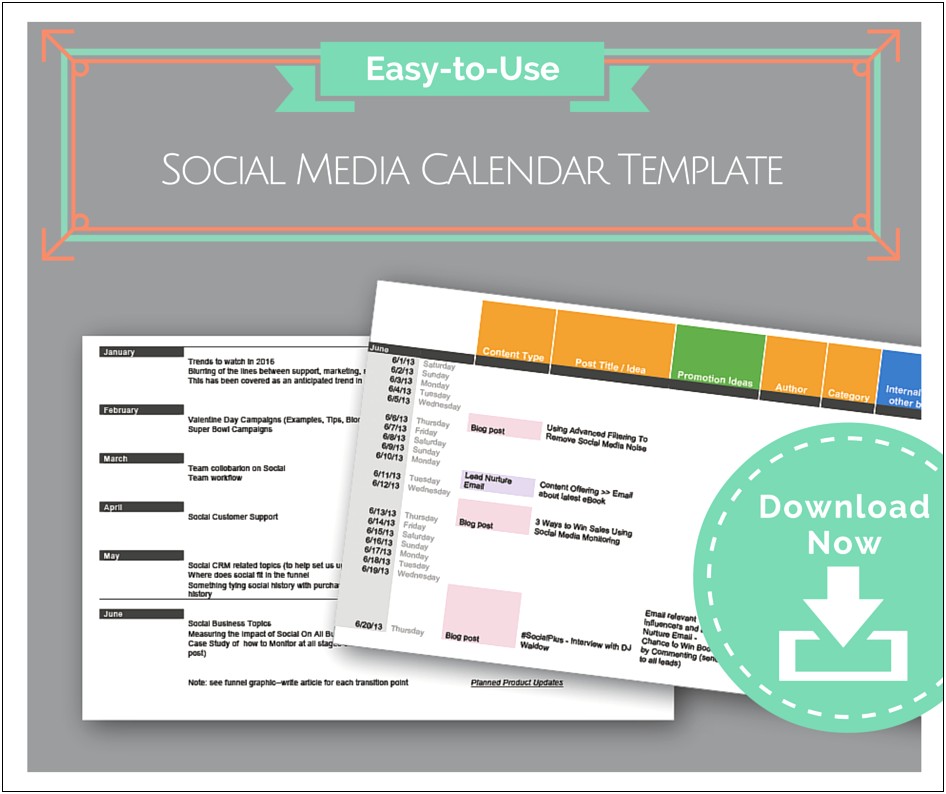Free Social Media Calendar Template Download