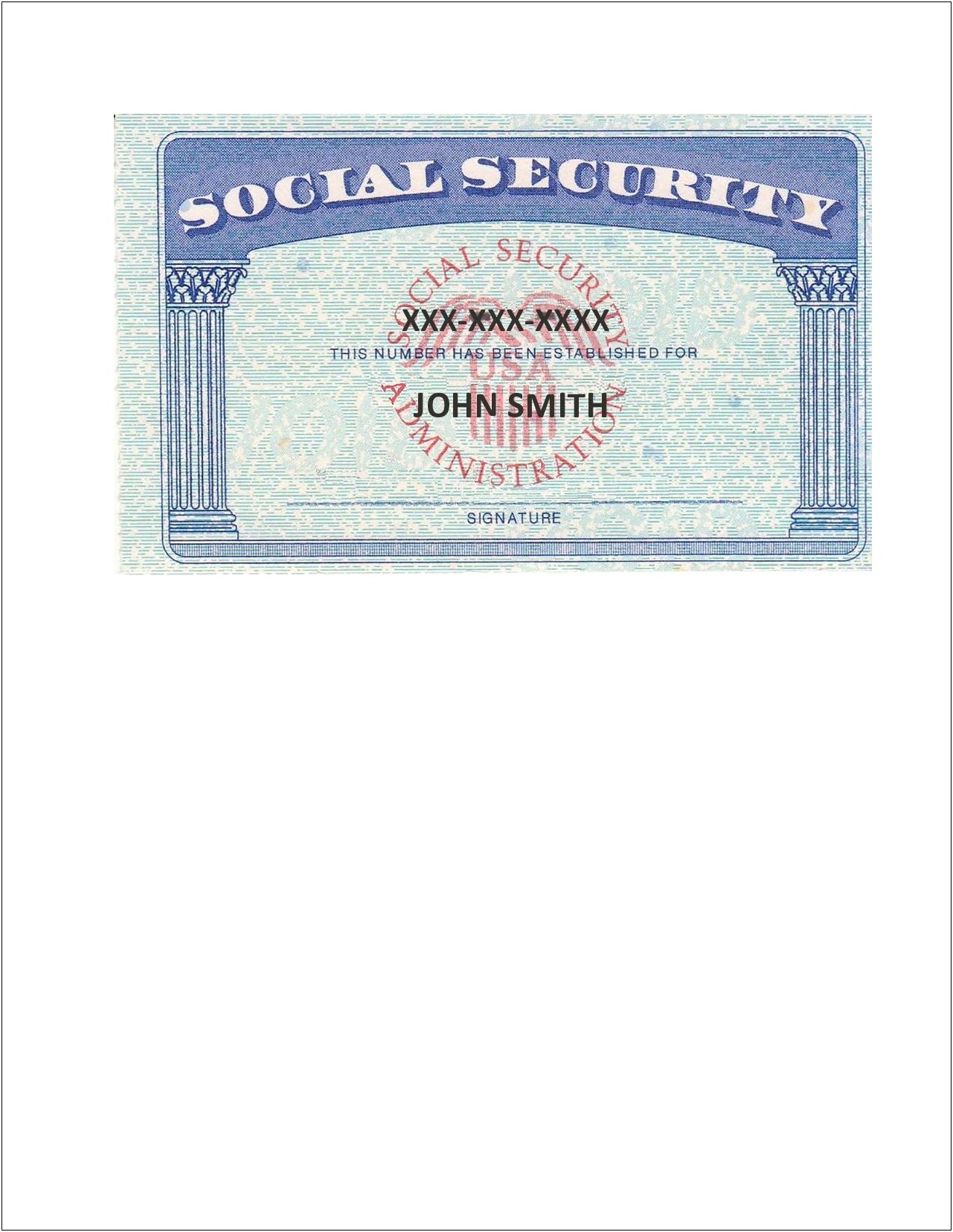 Free Social Security Card Template Download
