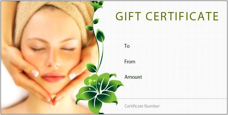 Free Spa Gift Certificate Templates Download