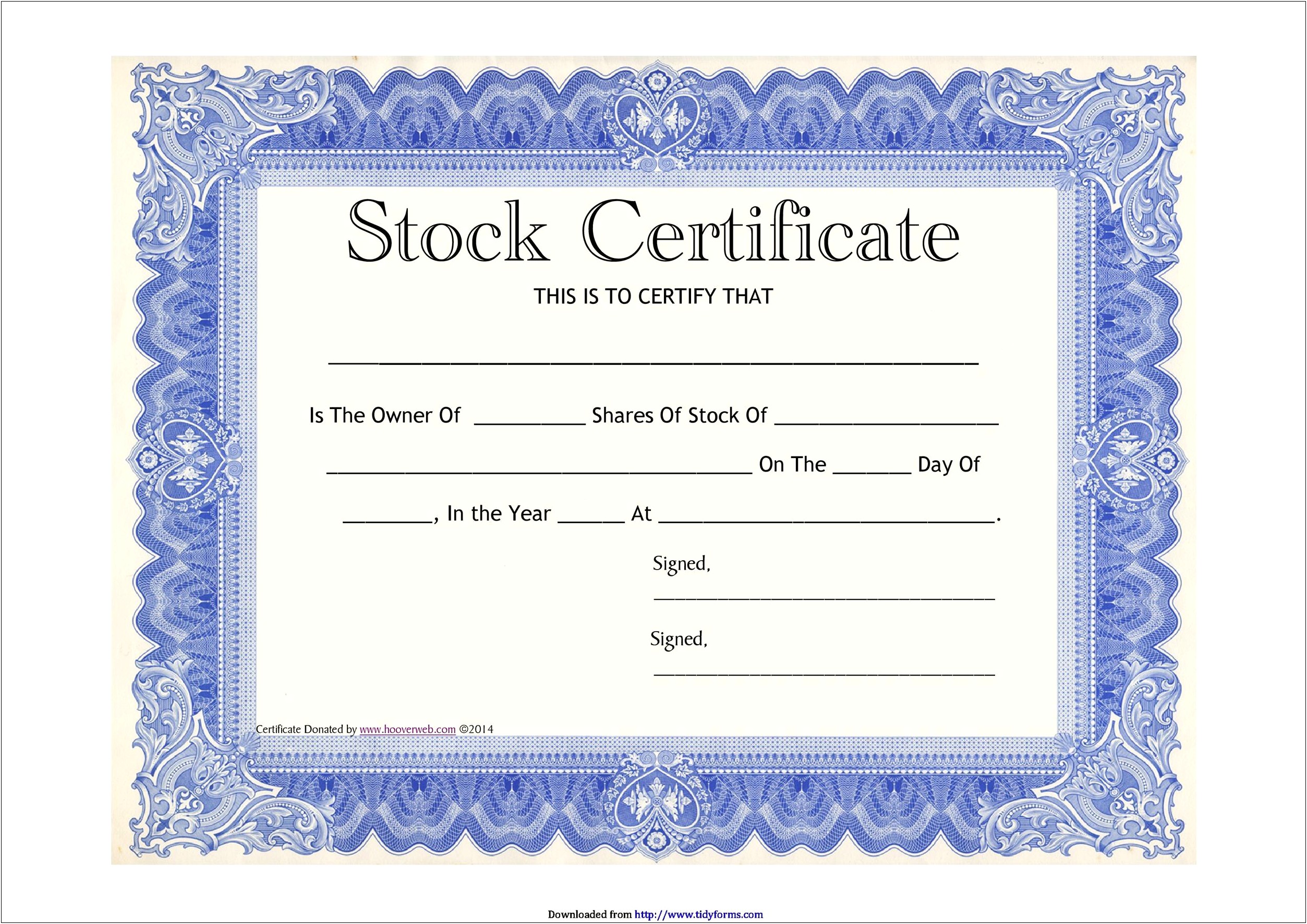 Free Stock Certificate Template For Word
