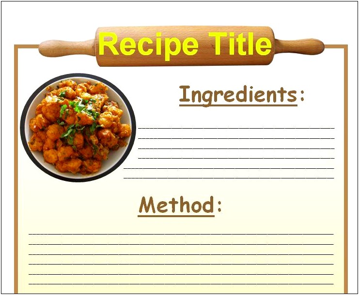 Free Template For Recipes In Word