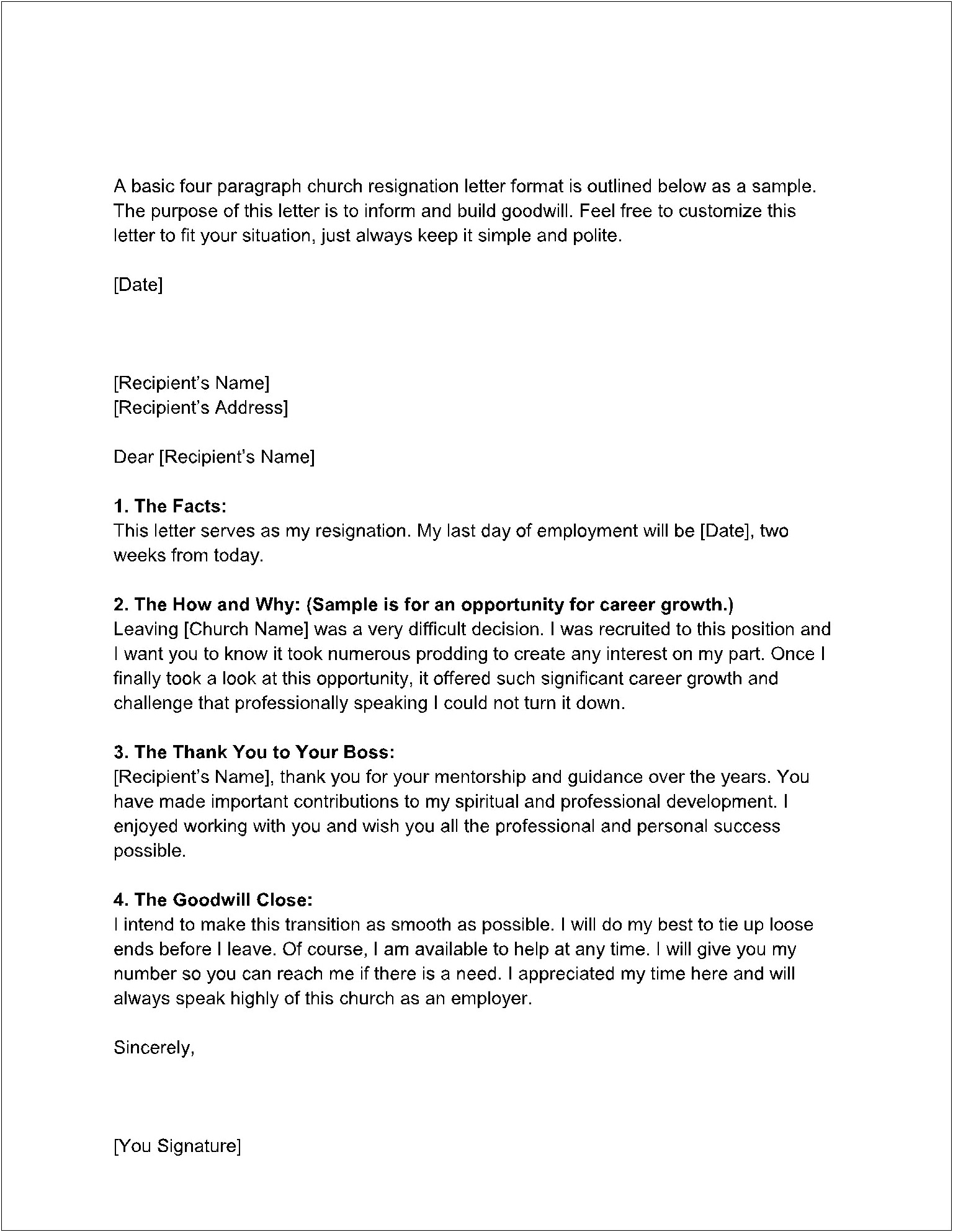 Free Template For Resignation Letter Download