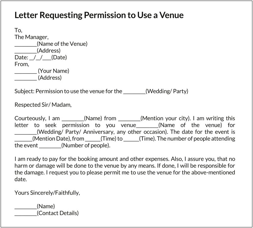 Free Templates Download Permissio Request Letter