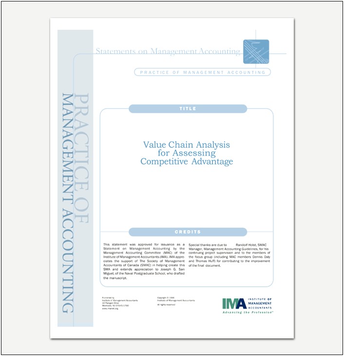 Free Value Chain Analysis Template Download